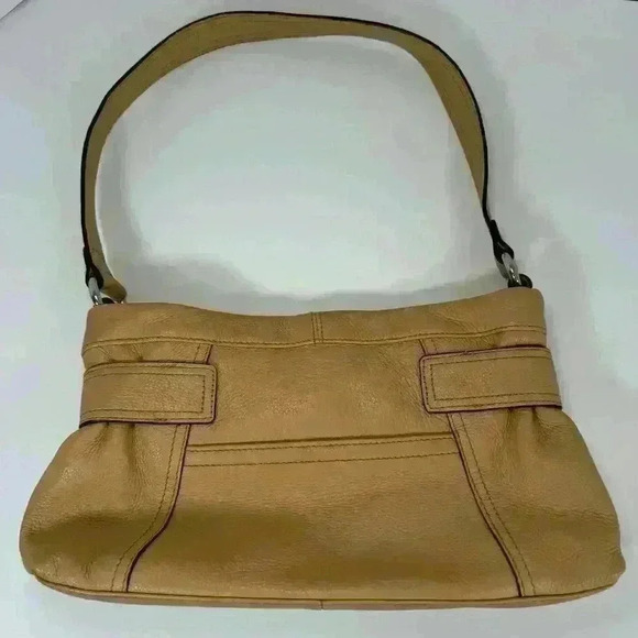 Tignanello Shoulder Bag Purse Handbag Genuine Leather Tan Brown - Picture 3 of 16